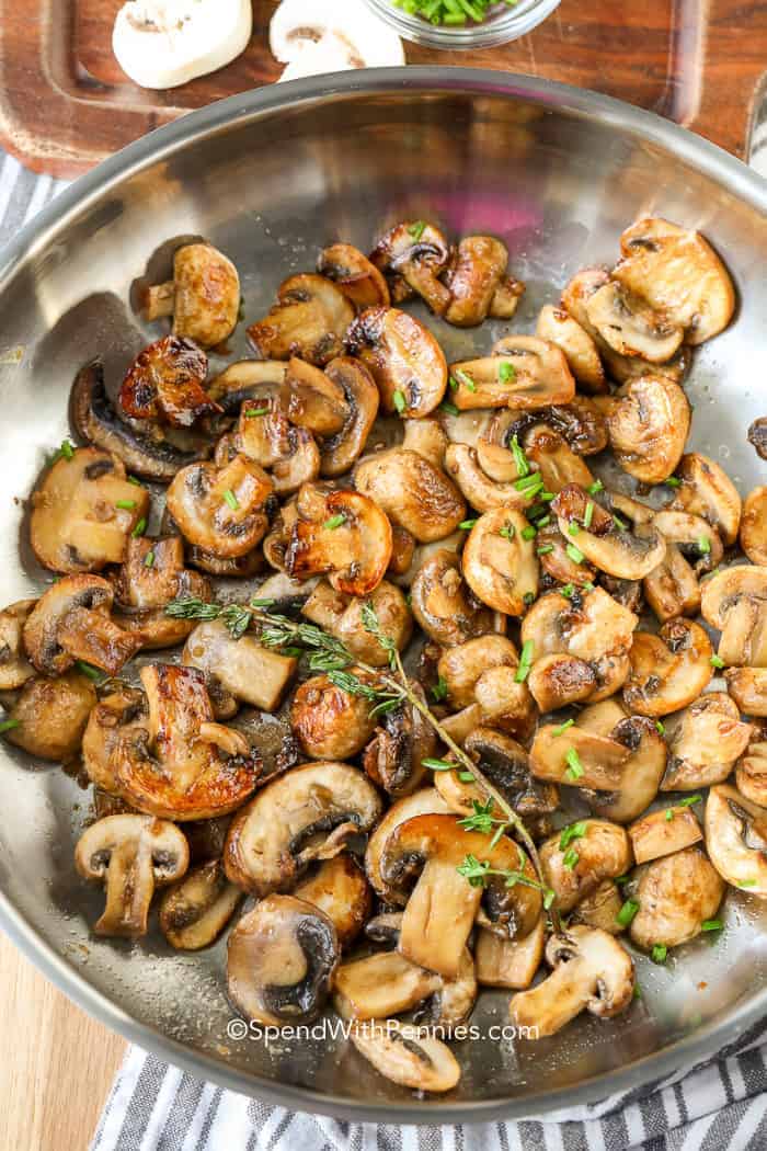 Delicious Sautéed Mushrooms Plated for Serving